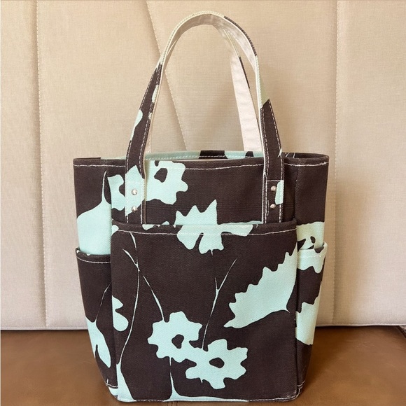 HABLE CONSTRUCTION El Hombre Brown & Turquoise Flower Print Canvas Tote Bag - Picture 4 of 16